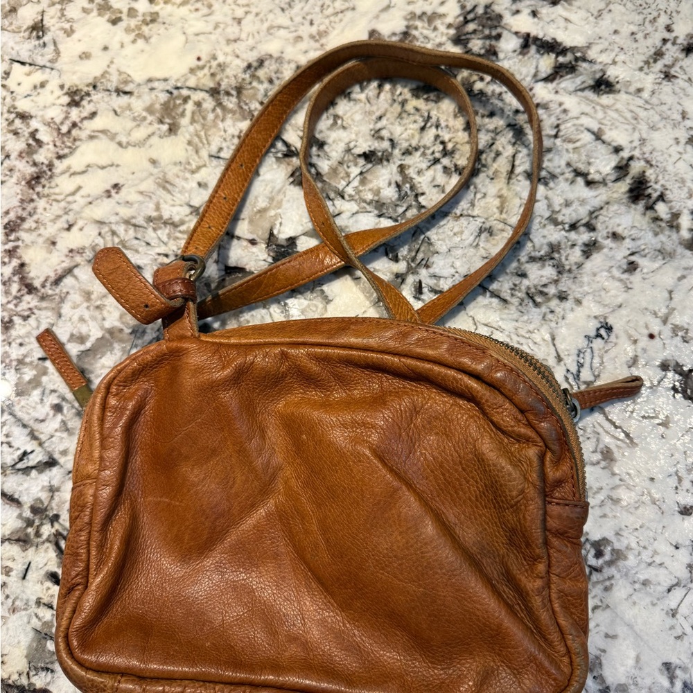 Liebeskind Quilted Leather Crossbody in Cognac Brown - Picture 3 of 7
